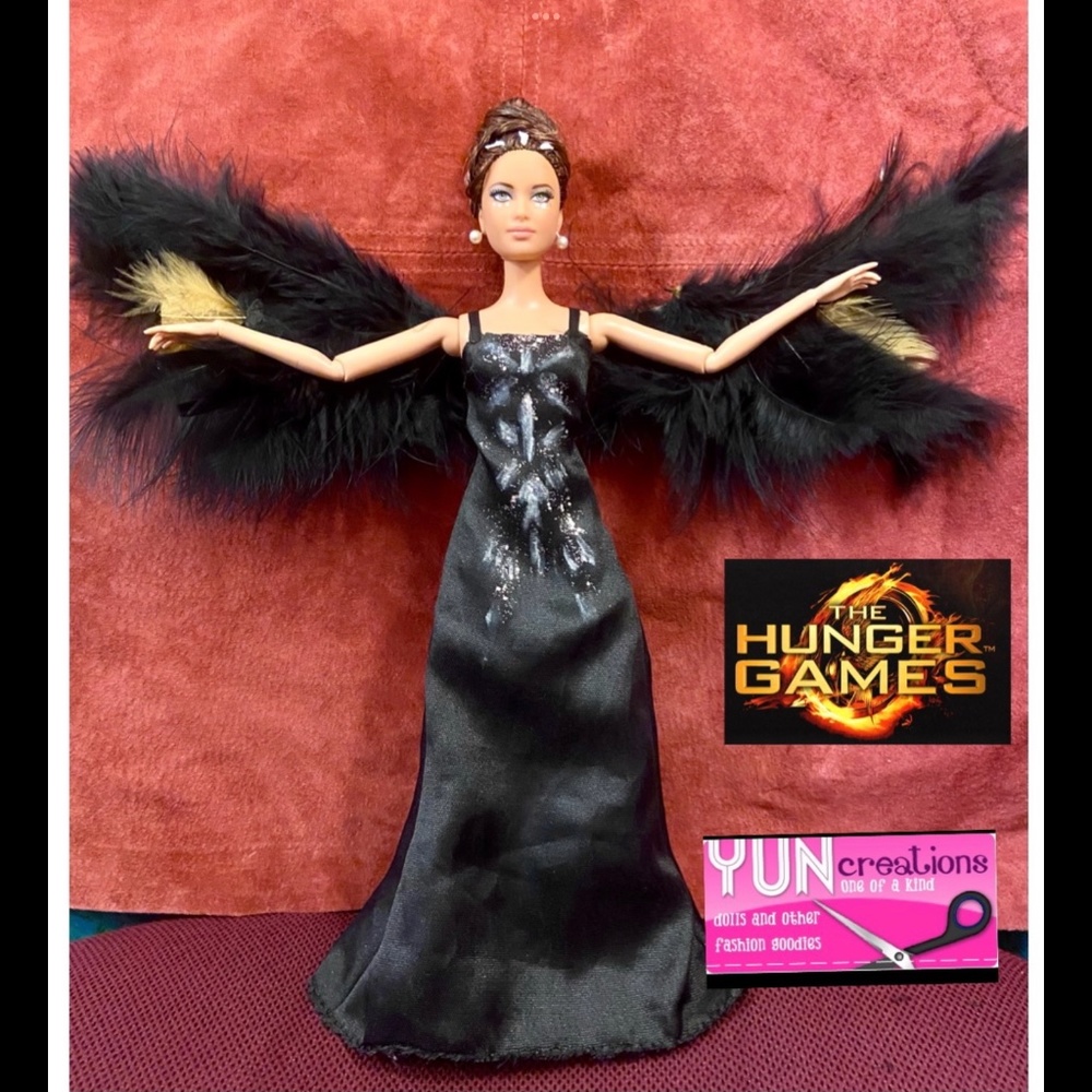 Hunger games OOAK katniss barbie doll custom art
